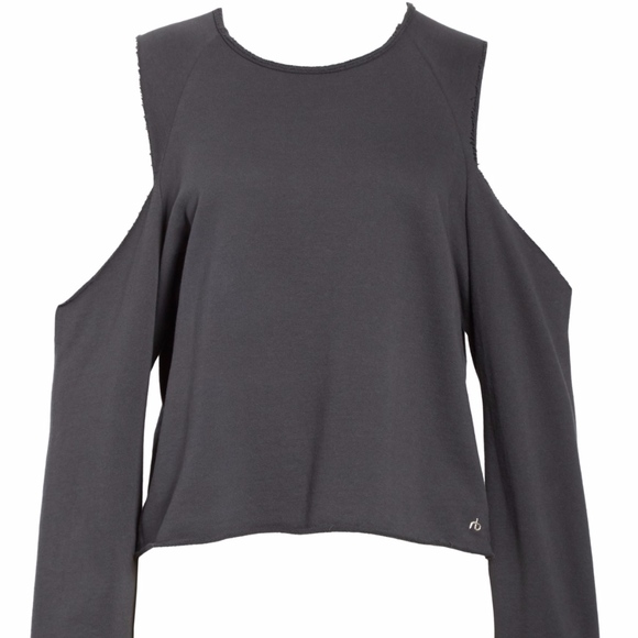 NWT $225 Rag & Bone Standard Issue Gray Cold Shoulder Sweatshirt in size XXS! - Picture 3 of 7